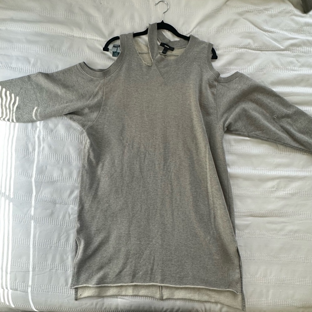 Diesel Gray Cold Shoulder Sweater Dress